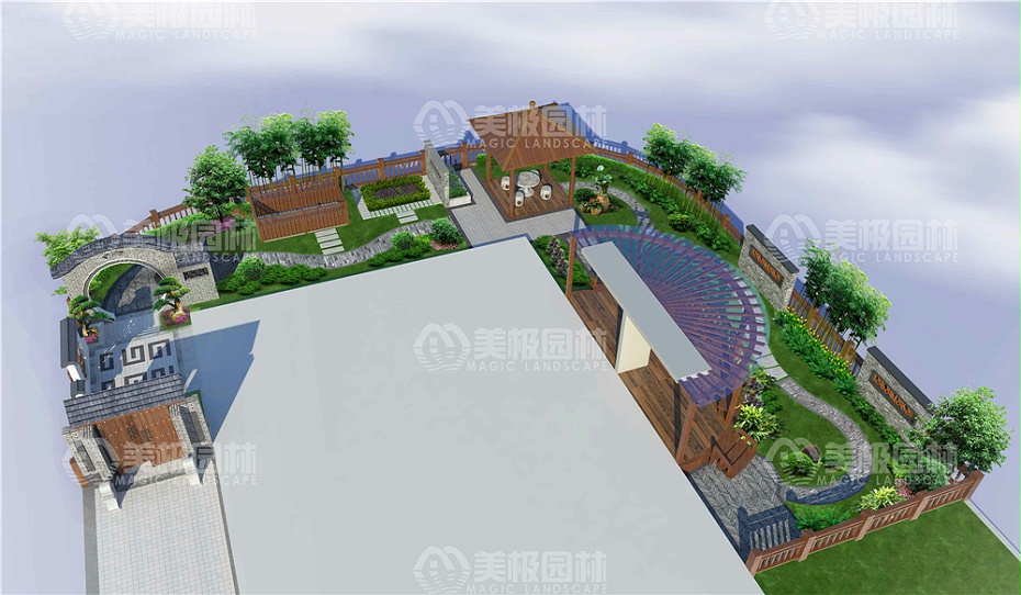 翡翠园独栋别墅庭院景观设计方案
